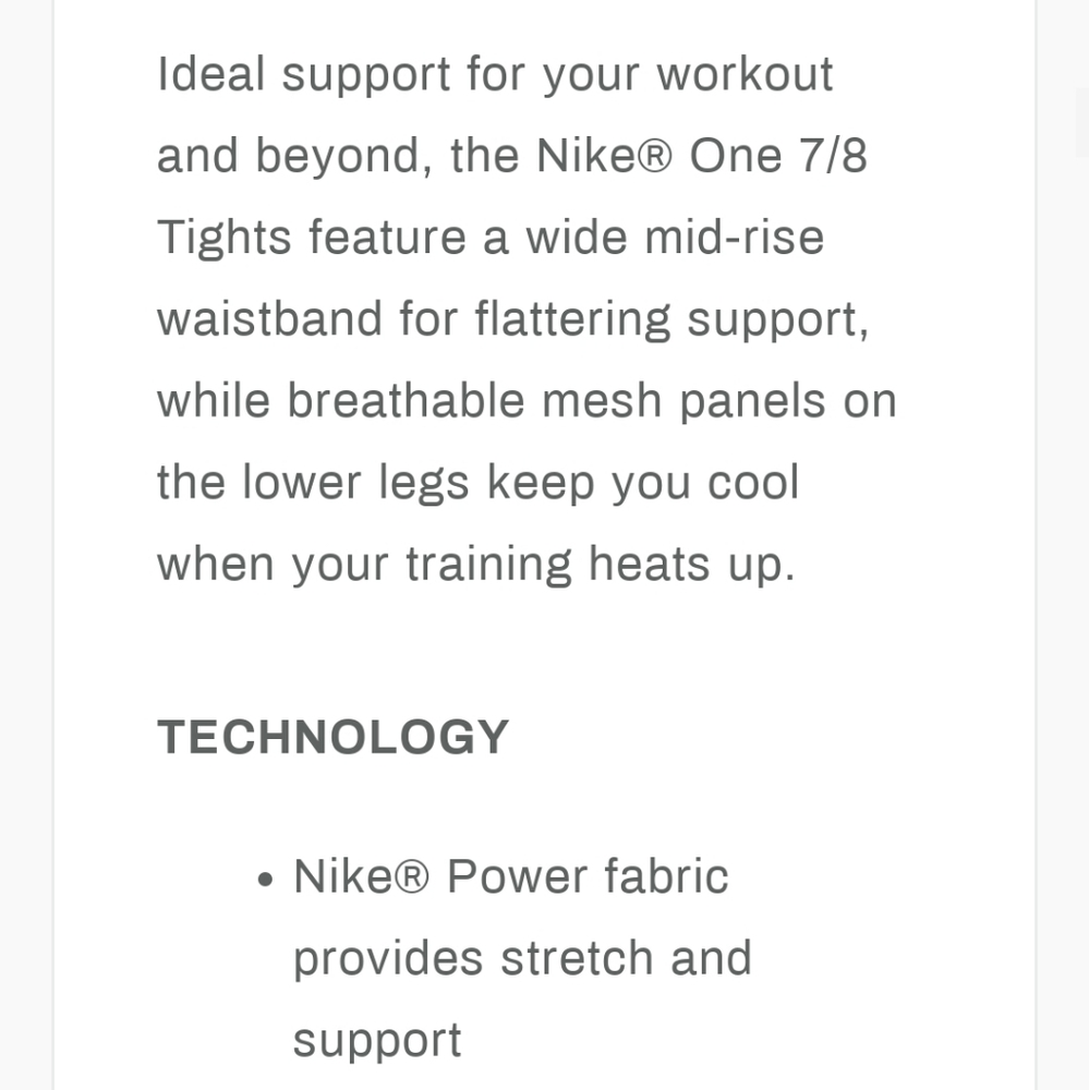 Xs, Nike ONE Tight Fit with Mesh Tights - Picture 12 of 14